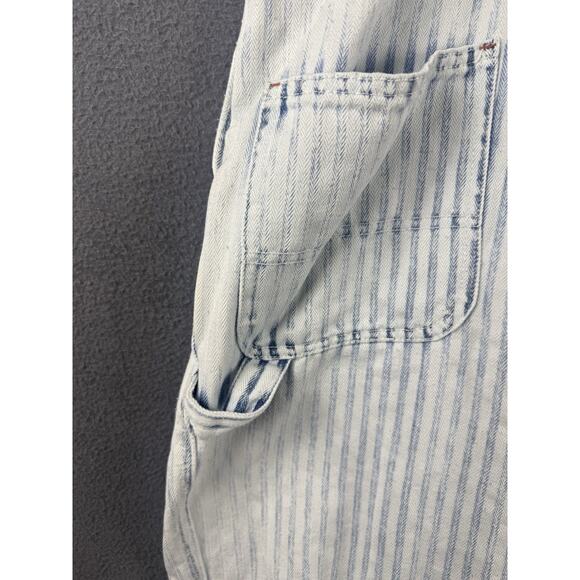 Faherty Topsail Overalls Railroad Stripes Blue White Jumpsuit Size Small - Picture 10 of 12